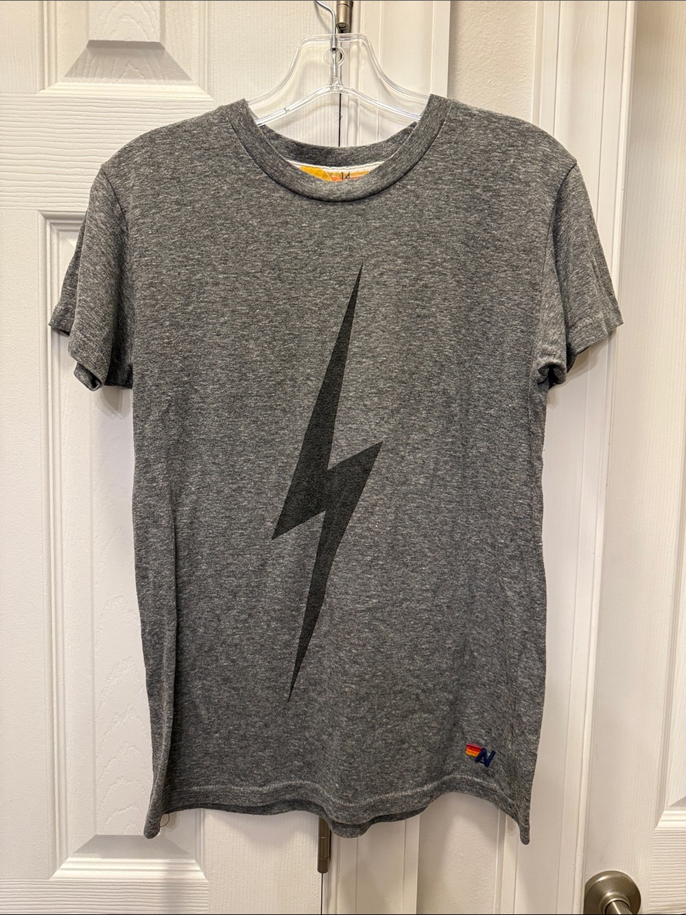 Aviator Nation Gray Lightning Bolt Kids Tee